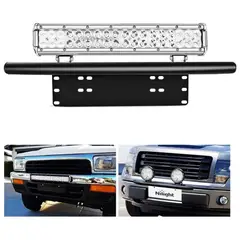 GENERICO - Soporte Exploradoras Led Bumper Carro Porta Placa Aluminio