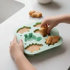 GENERICO - Molde Dinosaurios x 6 Compartimientos para Helados o Ponques (Horno o Nevera)