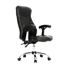 GENERICO - Silla Para Oficina Ejecutiva En Cuerina Reclinable Giratoria Negro