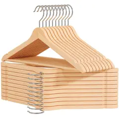 ONE PIXEL - Combo Ganchos De Madera Para Ropa Antideslizantes Giratorio Material Resistible X10 UND