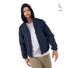 TOTTO - Chaqueta Liviana Con Capota Ice Solid Azul Hombre