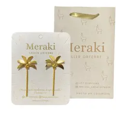 MERAKI - Aretes - Palmera bañados en oro 24kt