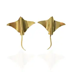 MERAKI - Aretes - Topos Mantarraya bañados en oro 24kt
