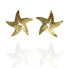 MERAKI - Aretes mujer de estrella de Mar bañados en oro 24kt - Aretes Pequeños - topos mujer