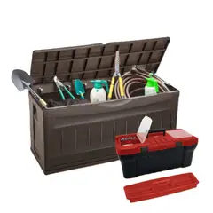 RIMAX - Combo Organizador Rattan - Mocca (Armario Grande + Cajón Móvil Plano 28 Litros)