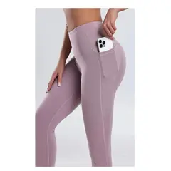 FIT - Leggins Deportivo Gym Y Yoga Mujer Bolsillo Celular Lila