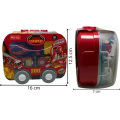 MAZUGI - Mini Maleta Bombero Rojo Pista Carros Juguete Niños Portátil