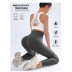FIT - Leggins Deportivo Gym Y Yoga Mujer GrisGrafito