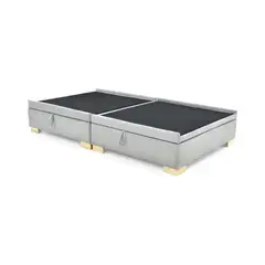 VENECIA - Base Cama Baul Aveiro Sencilla 100x190 Tela Plata