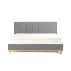 ESSENZA - Set Base + Cabecero + Colchón Prime Royal Prince King Gris Oscuro -