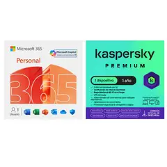 MICROSOFT - Office 365 Personal 1 usuario + kaspersky Premium 1 Dispositivo 1 Año