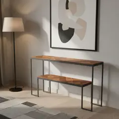 GENERICO - Recibidor Lea 120cm x 30cm Formica y metal