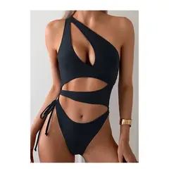 GENERAL - Vestido De Baño Mujer Cruzado Moda Europea Negro Verano