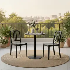 GENERICO - Juego Bistro Entre Nos Home Soley 2 Puestos Pedestal Exterior Industrial Negro