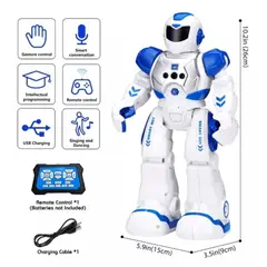 GENERICO - Robot Azul Inteligente Control Remoto Detección Gestos Baila Canta