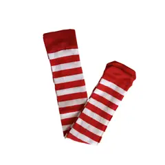 GENERICO - Medias Largas Bucaneras Tejidas Rodilla Blanco y Rojo Navidad
