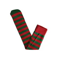 GENERICO - Medias Largas Bucaneras Tejidas Rodilla Verde y Rojo Navidad