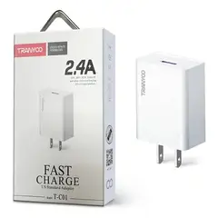 TRANYOO - Cargador 2 Amp Blanco con Protección y Carga Rápida