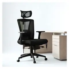 GENERICO - Silla De Oficina Gerencial Con Apoyo Lumbar Brazo Ajustable Negro Malla