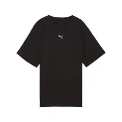 PUMA - Camisa Deportiva Original Ess Logo Relaxed Negro Mujer