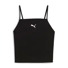 PUMA - Camisas Deportivas Wardrobe Ess Ribbed Tank Negro Mujer