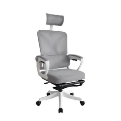 BONNO - Silla Escritorio Con Cabecero Y Reposapiés Evox Gris