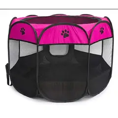 MASCOTIK - CORRAL PARA MASCOTAS PLEGABLE GATOS Y PERROS ROSA