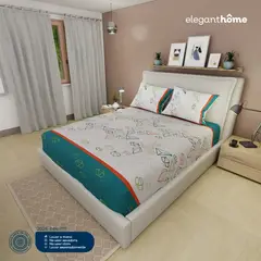 ELEGANT - Semi Juego de Sábana para Cama Doble de 1.40 m (3 Piezas: 1 Sábana Ajustable resortada y 2 Fundas)