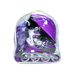 BLADERUNNER - Patines En Linea Semiprofesionales Kit Blades Con Protecciones Morado M 35 Ajustables a 38