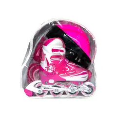 BLADERUNNER - Patines En Linea Semiprofesionales Kit Blades Con Protecciones Fucsia S 31 Ajustables a 34