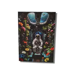 GENERICO - Lienzo Cuadro Arte Astronauta Botánico El Oasis Espacial 60 X43