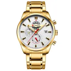CURREN - Reloj 8352 Cronografo Para Hombre - Dorado