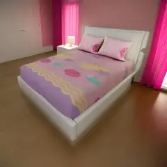 ELEGANT - Semi Juego de Sábana para Cama de 1.20 m (3 Piezas: 1 Sábana Ajustable resortada y 2 Fundas)