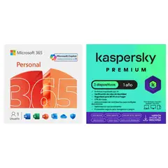 MICROSOFT - Office 365 Personal 1 usuario + kaspersky Premium 3 Dispositivos 1 Año
