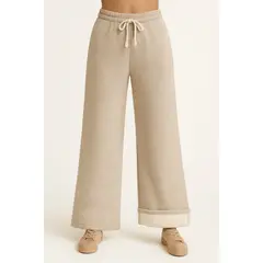 YOGA & GYM - Pantalon Palazzo Ancho Espina de pescado Termico