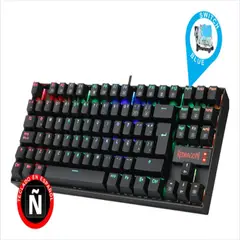 REDRAGON - Teclado K552 KUMARA RGB Español Switch Blue con Chasis Robusto y Sensación Uniforme