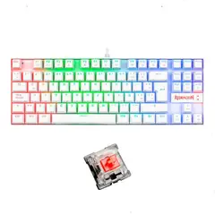 REDRAGON - Teclado K552W KUMARA Blanco Sw-Red ESP - Mecánico de Alta Durabilidad y Sensación Uniforme