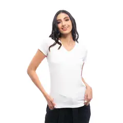 BOCARED - Blusa dama Atenea manga corta blanco