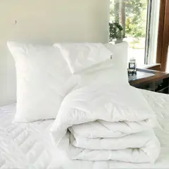 HOGARETO - Protector Colchón Cama Doble 140x190cm + 2 Fundas Acolchadas.-9001