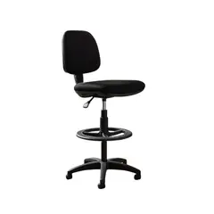 GENERICO - Silla De Oficina Cajero Alta Con Respaldo Reclinable Negro Paño