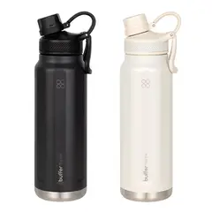 BUFFER FLASK - Termo Botella Termica Agua 1L Pack x 2 Unds Buffer Acero Inox