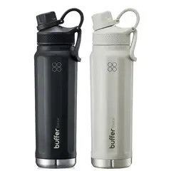 BUFFER FLASK - Termo Botella Agua Termica 700ml Buffer Pack x 2 Unds Acero