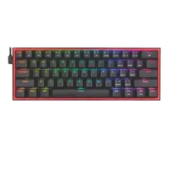 REDRAGON - Teclado K616 FIZZ PRO RGB Negro Switch Red de Materiales Resistentes y Respuesta Lineal