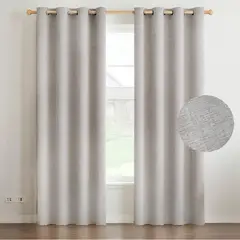 CASATUA - Cortina Blackout 100% Set X4 Paños 140x220 Textura Lino - Beige