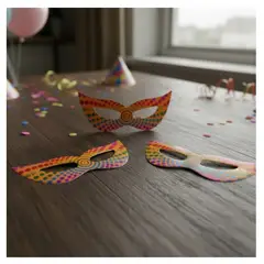 INFANTILES CAJUROMIX - Antifaz Holográfico Para Fiestas Y Eventos X 24 Und - Naranja