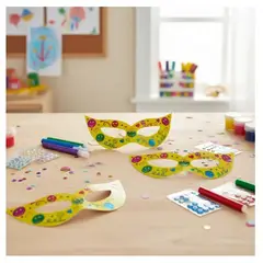 INFANTILES CAJUROMIX - Antifaz Holográfico Para Fiestas Y Eventos X 24 Und - Amarillo caras