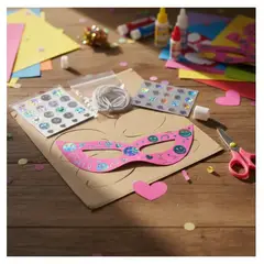 INFANTILES CAJUROMIX - Antifaz Holográfico Para Fiestas Y Eventos X 24 Und - Fucsia caras