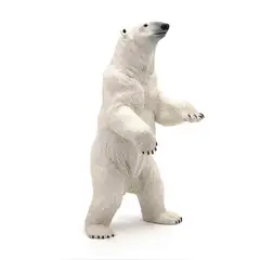 JUGANDO Y EDUCANDO - Figura Coleccionable Oso Polar De Pie Pintada A Mano Papo