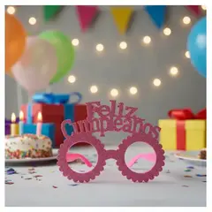 INFANTILES CAJUROMIX - Gafas Y Corona De Feliz Cumpleaños Para Fiestas Inolvidables - Rosado