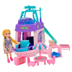 GENERICO - Set Barco Yate Lujo Muñecas Grande 40cm Accesorios Beauty